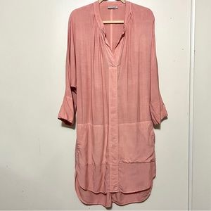 The Odells Anthropologie Pink Shirt Dress L
